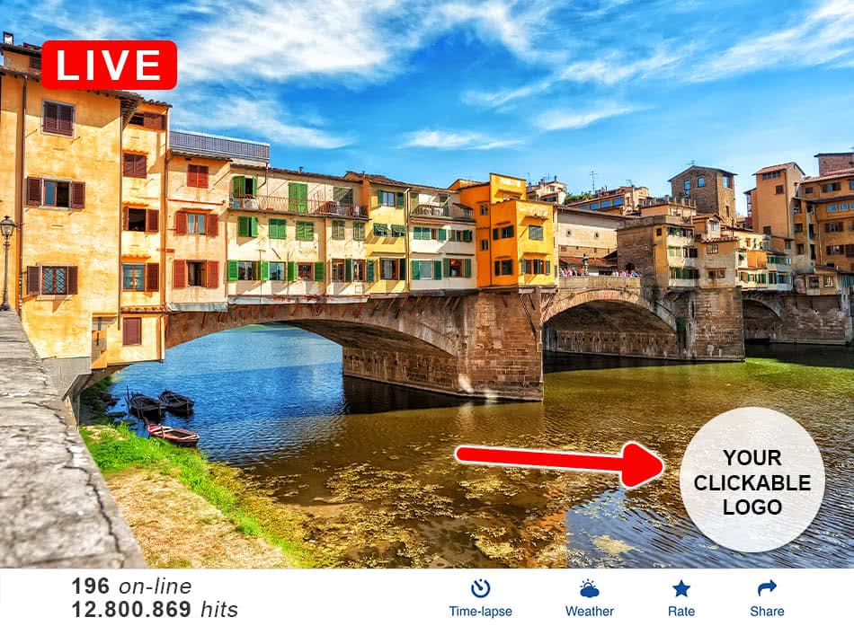 Clickable logo on the webcam video