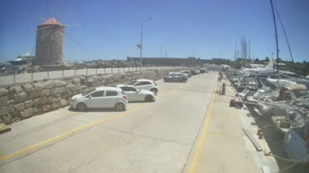 Entrance to Mandraki Harbor and Windmills